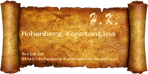 Hohenberg Konstantina névjegykártya